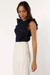 Fiona Knit Top Navy