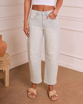 Lirah Stretch High Rise Barrel Leg Striped Jeans
