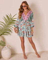 Skylar Floral Tassel Tie Mini Dress
