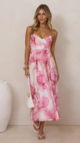 Dallas Midi Dress Pink Floral