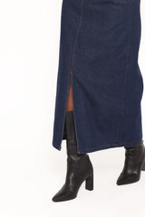 Dana Denim Midi Skirt Midnight