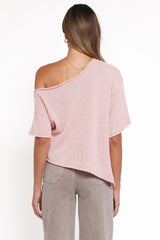 Ardena Boucle Knit Top Pink