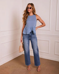 Feminine Frame Striped Peplum Top