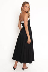 Marais Strapless Midi Dress Black