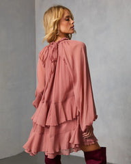 Toast Season Ruffle Chiffon Mini Dress