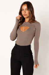 Jupiter Long Sleeve Knit Top Mocha