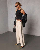 Quiet Day Striped Straight Leg Sweatpants