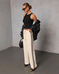 Quiet Day Striped Straight Leg Sweatpants
