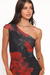 Gerri Off Shoulder Maxi Dress Black Floral