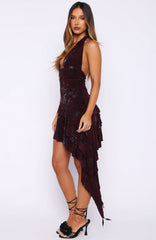 Rose Blush Mini Dress Burgundy