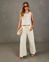 Zenah Rigid High Rise Wide Leg Drawstring Jeans