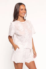 Tanis Embroidered Top White