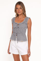 Harper Top Black Gingham