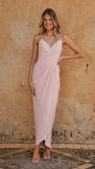 Charlotte Draped Maxi Dress Pink