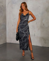 Laylin Cowl Neck Satin Dress