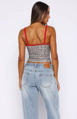 Time To Shine Singlet Leopard Print