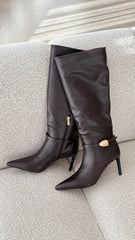 Druella Heeled Boot Dark Cacao
