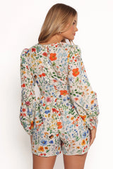 Irisa Long Sleeve Romper Garden Floral