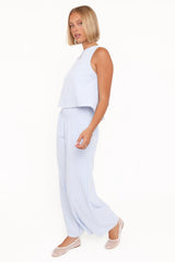 Jillian Smocked Pant Set Blue Gingham