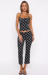 Sweetie Darling Capri Pants Black White Polka Dot