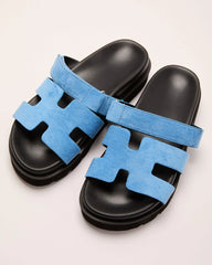 Kensington Faux Suede Platform Slides