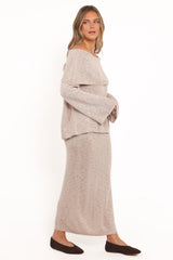 Indya Knit Skirt Oatmeal