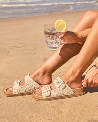 Seaside Solace Embroidered Bead Sandals
