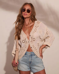 Solar Reverie Crochet Trim Top