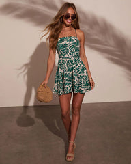Salena Pleated Palm Romper