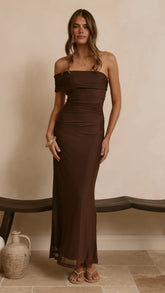 Ria Maxi Dress Chocolate