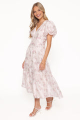 Jocelyn Maxi Dress Ivory Pink Floral