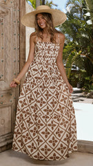 Avalon Maxi Dress Brown Geo