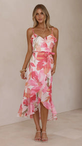Skyla Maxi Dress Pink Floral