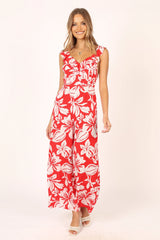 Parker Frill Jumpsuit Red