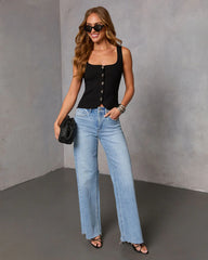 Sampson Ribbed Knit Button Down Top