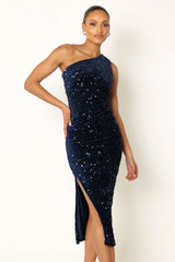Kiki One Shoulder Midi Dress Midnight