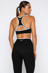 Mindset Sports Bra Black White