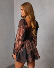 Nocturne Bloom Printed Mini Romper