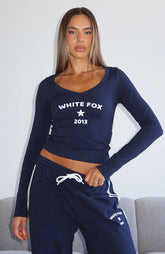 Found You Out Long Sleeve Top Navy