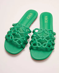 Sandy Toes Vegan Leather Petal Anagram Sandals