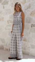 Ollie Pants Black White Print