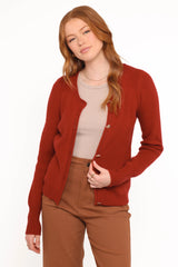 Quay Button Front Cardigan Red