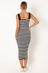 Ledger Midi Dress Navy Stripe