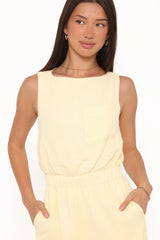 Brenna Cotton Jumpsuit Baby Yellow