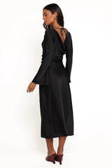 Kalyssa Long Sleeve Maxi Dress Black