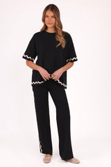 Vespa Knitted Pant Black White