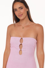 Bolton Strapless Maxi Dress Lavender