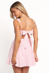 Althea Mini Dress Pink Gingham