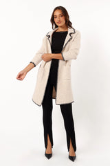 Oaklynn Contrast Stitch Coatigan Oat