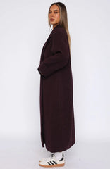 Winter Holiday Oversized Coat Burgundy